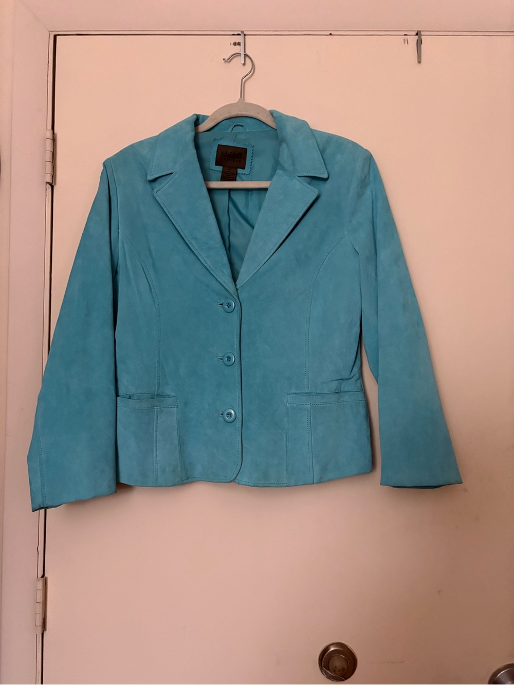 Vintage JohnPaulRichard Turquoise Suede Women's Blazer